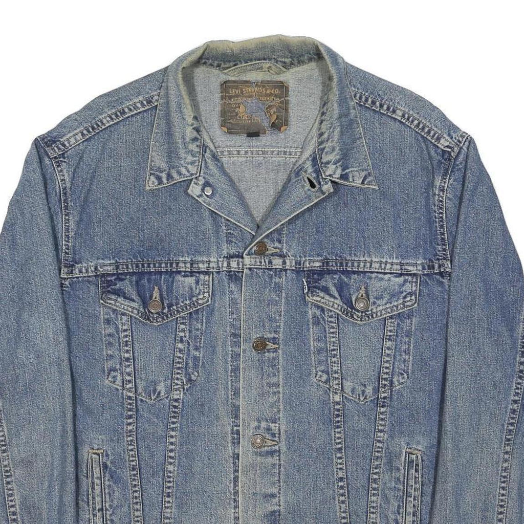 LEVI'S Mens Blue Denim Button Jacket L Cotton Classic Vintage Workwear Jacket