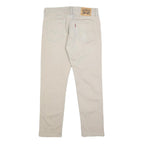 LEVI'S Mens Cotton Blend Beige Slim Straight Trousers W32 L30 Casual Zip Closure