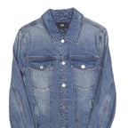 H&M Mens Blue Denim Jacket XS Cotton Plain Button Closure Classic Fit