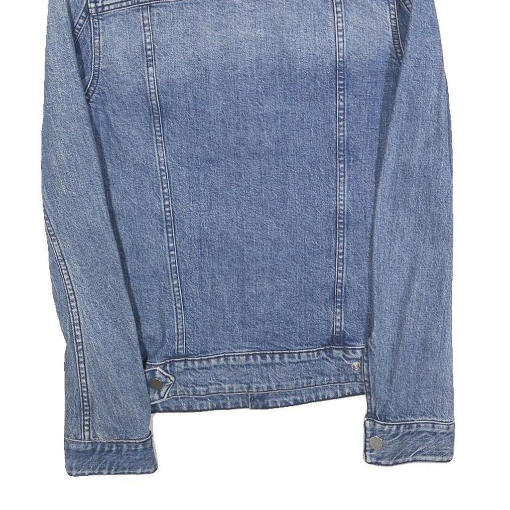 H&M Mens Blue Denim Jacket XS Cotton Plain Button Closure Classic Fit