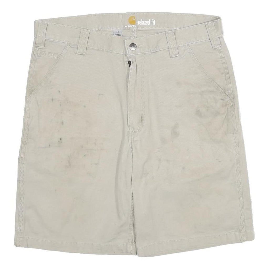 CARHARTT Mens Shorts Beige Relaxed Fit XL W34 Cotton Blend Workwear