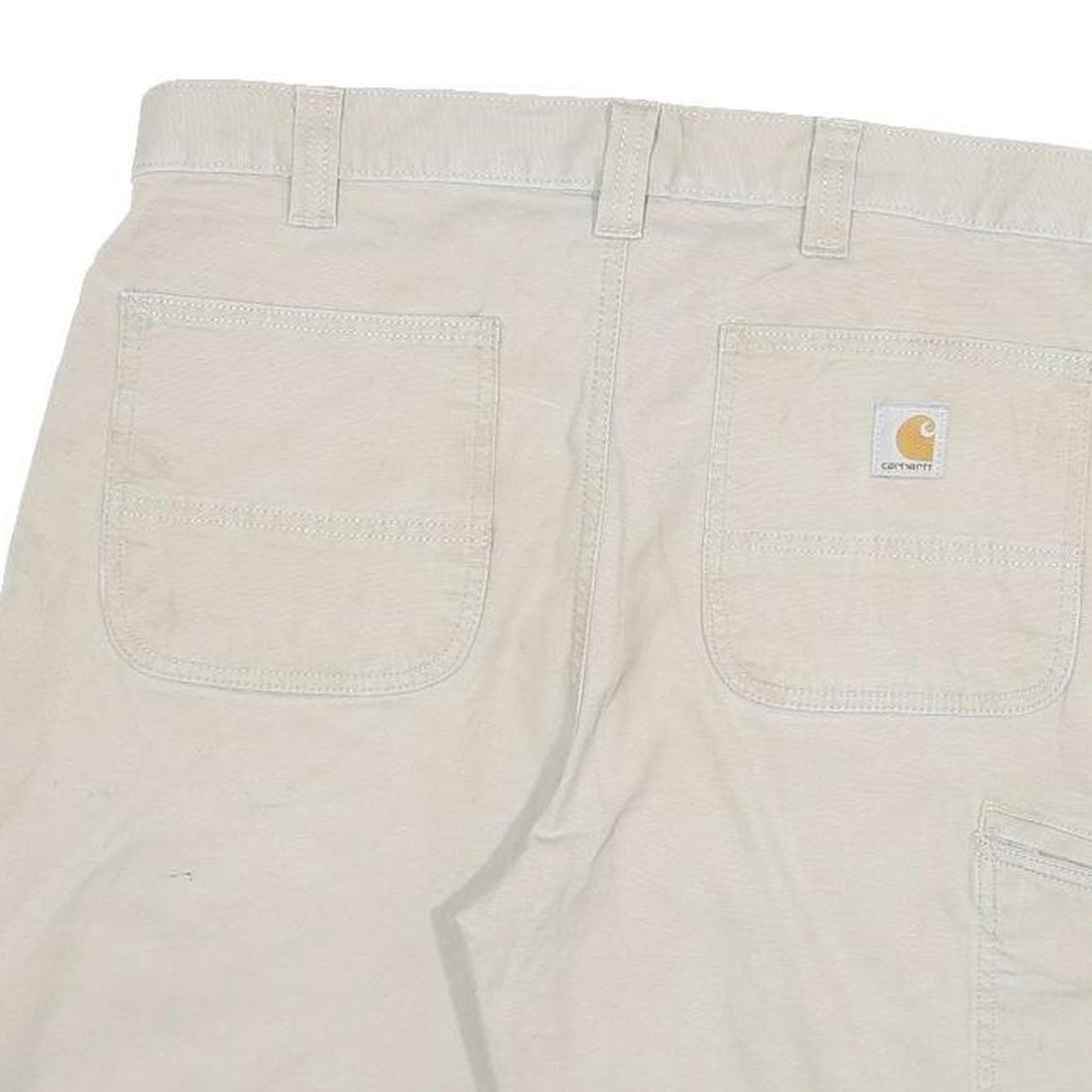 CARHARTT Mens Shorts Beige Relaxed Fit XL W34 Cotton Blend Workwear