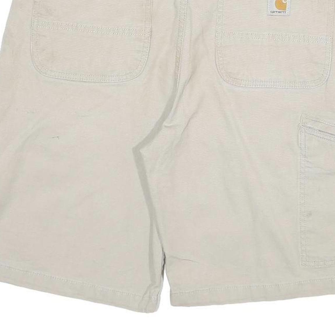 CARHARTT Mens Shorts Beige Relaxed Fit XL W34 Cotton Blend Workwear