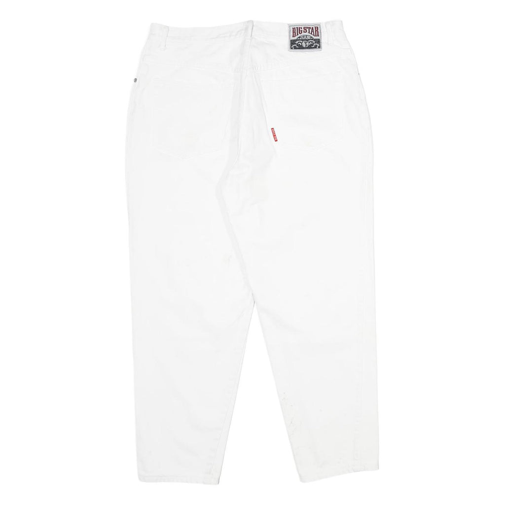 BIG STAR Womens White Classic Jeans Denim W34 L28 Zip Cotton Casual