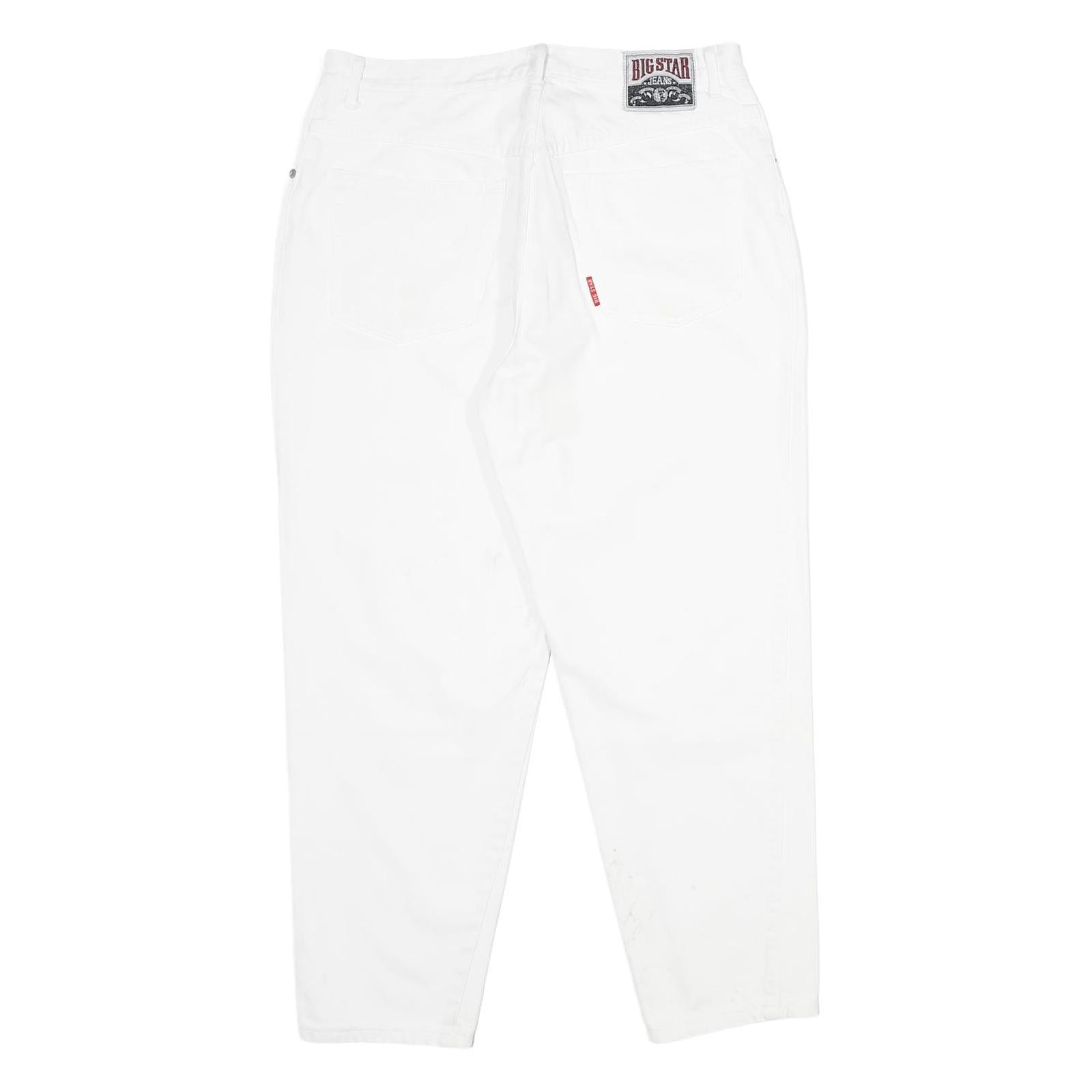 BIG STAR Womens White Classic Jeans Denim W34 L28 Zip Cotton Casual