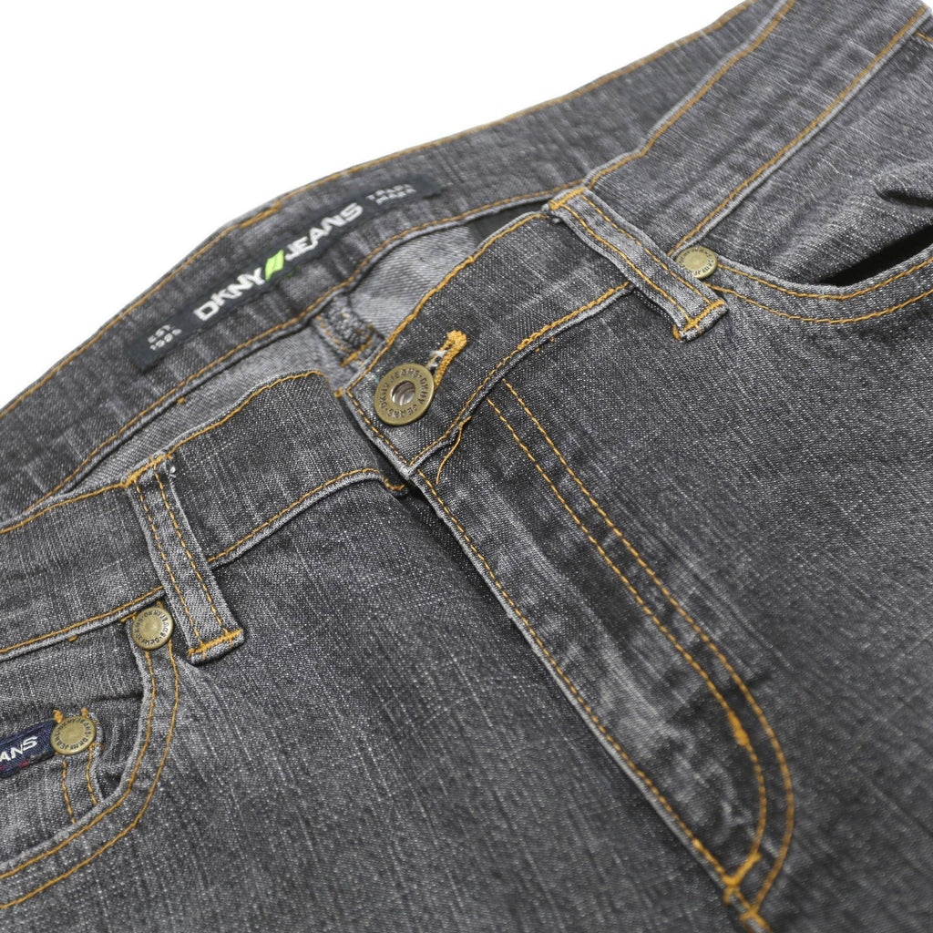 DKNY Womens Regular Fit Grey Denim Jeans W29 L31 Zip Pockets