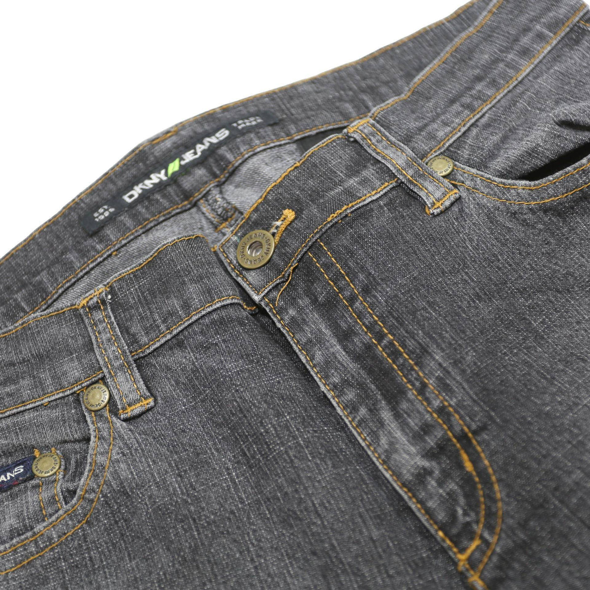 DKNY Womens Regular Fit Grey Denim Jeans W29 L31 Zip Pockets