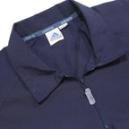 ADIDAS Mens Navy Blue Short Sleeve Plain L Cotton Blend Polo Shirt Zip Collar