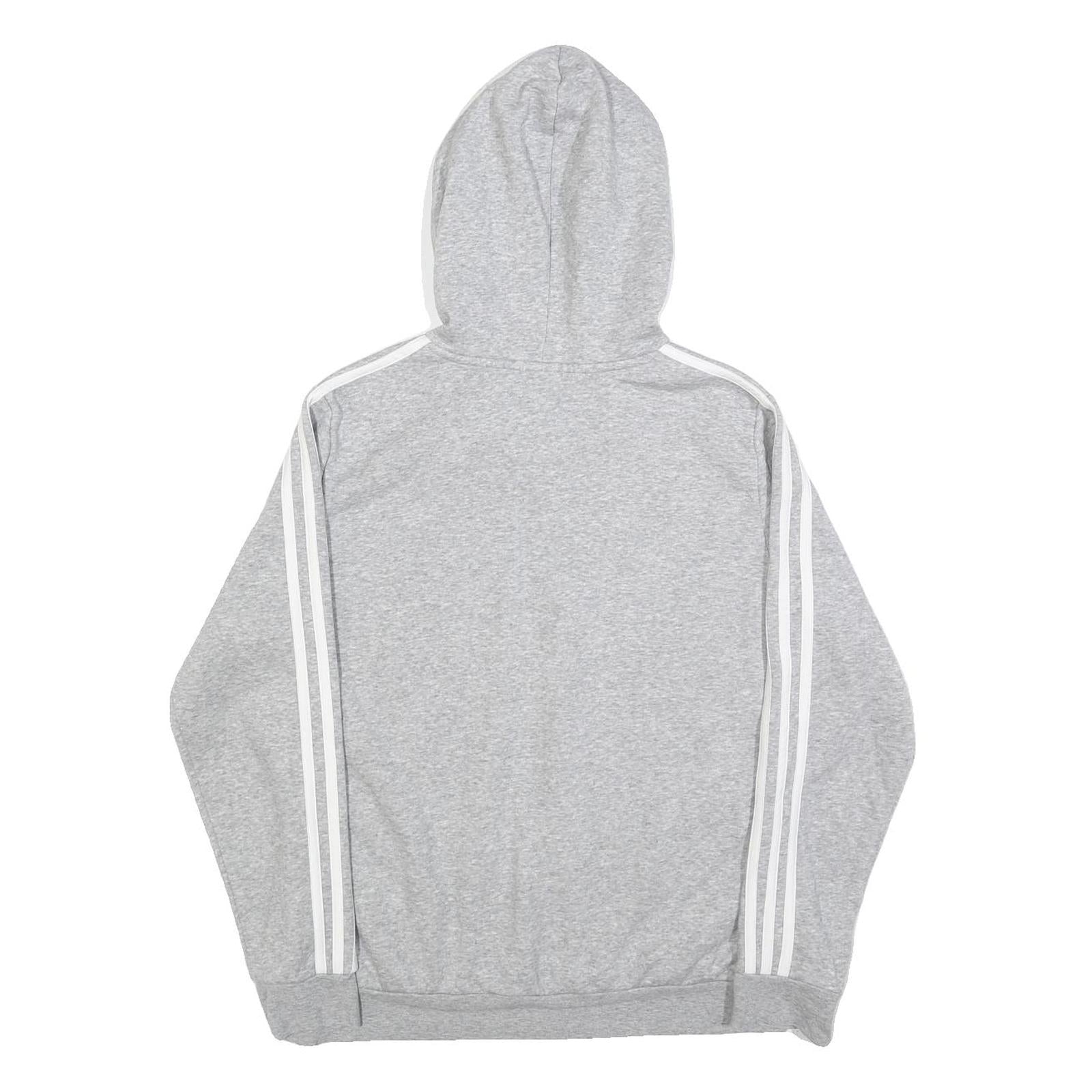 ADIDAS Womens Grey Hoodie L Cotton Blend Casual Sportswear Sweatshirt