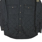 LEE Mens Black Quilted Jacket S Polyester Blend Button Closure Casual Outerwear