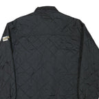 LEE Mens Black Quilted Jacket S Polyester Blend Button Closure Casual Outerwear
