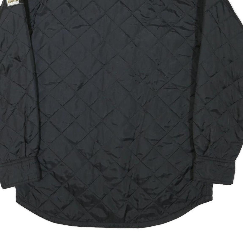 LEE Mens Black Quilted Jacket S Polyester Blend Button Closure Casual Outerwear