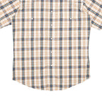 WRANGLER Mens Beige & Blue Checked Short Sleeve Shirt M Casual Western