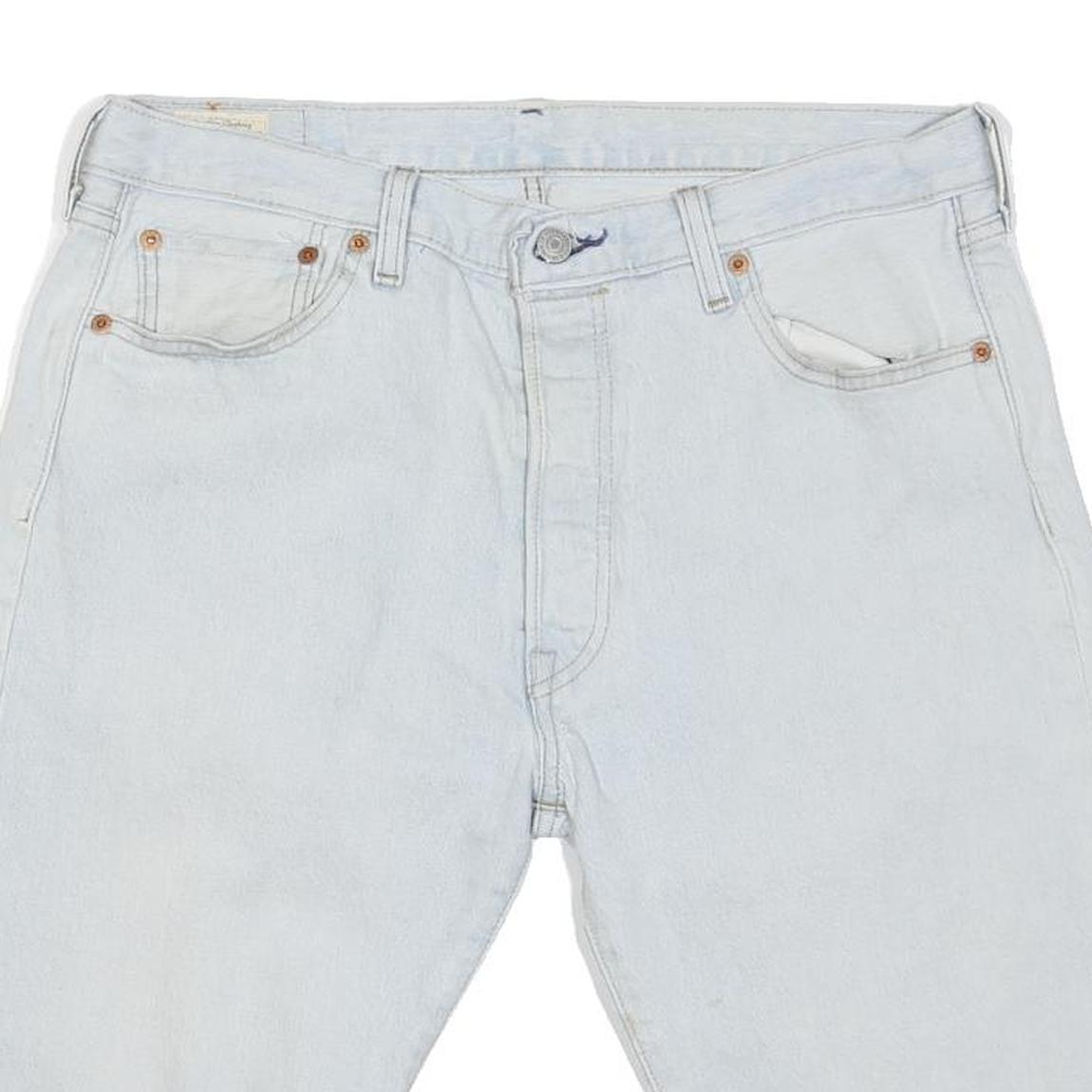 LEVI'S Mens Denim White Cotton Blend Casual Shorts M W34 Classic Fit