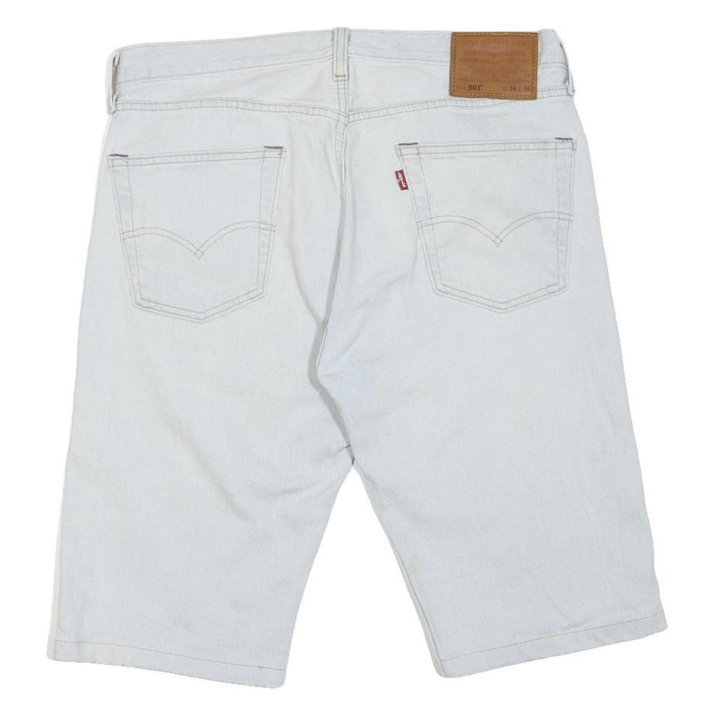 LEVI'S Mens Denim White Cotton Blend Casual Shorts M W34 Classic Fit