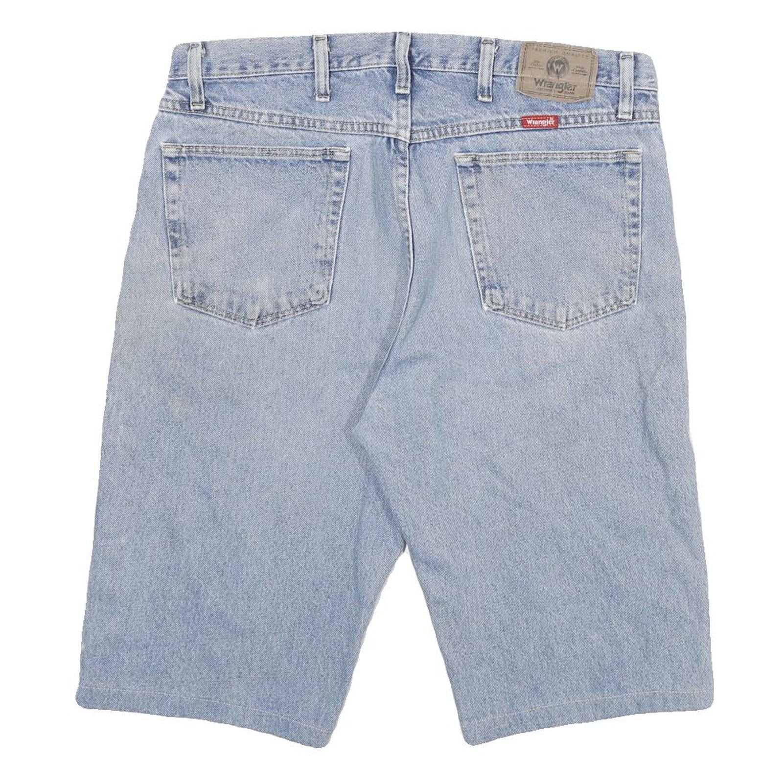 WRANGLER Mens Denim Light Blue Casual Shorts XL W34 Cotton Blend Classic Fit