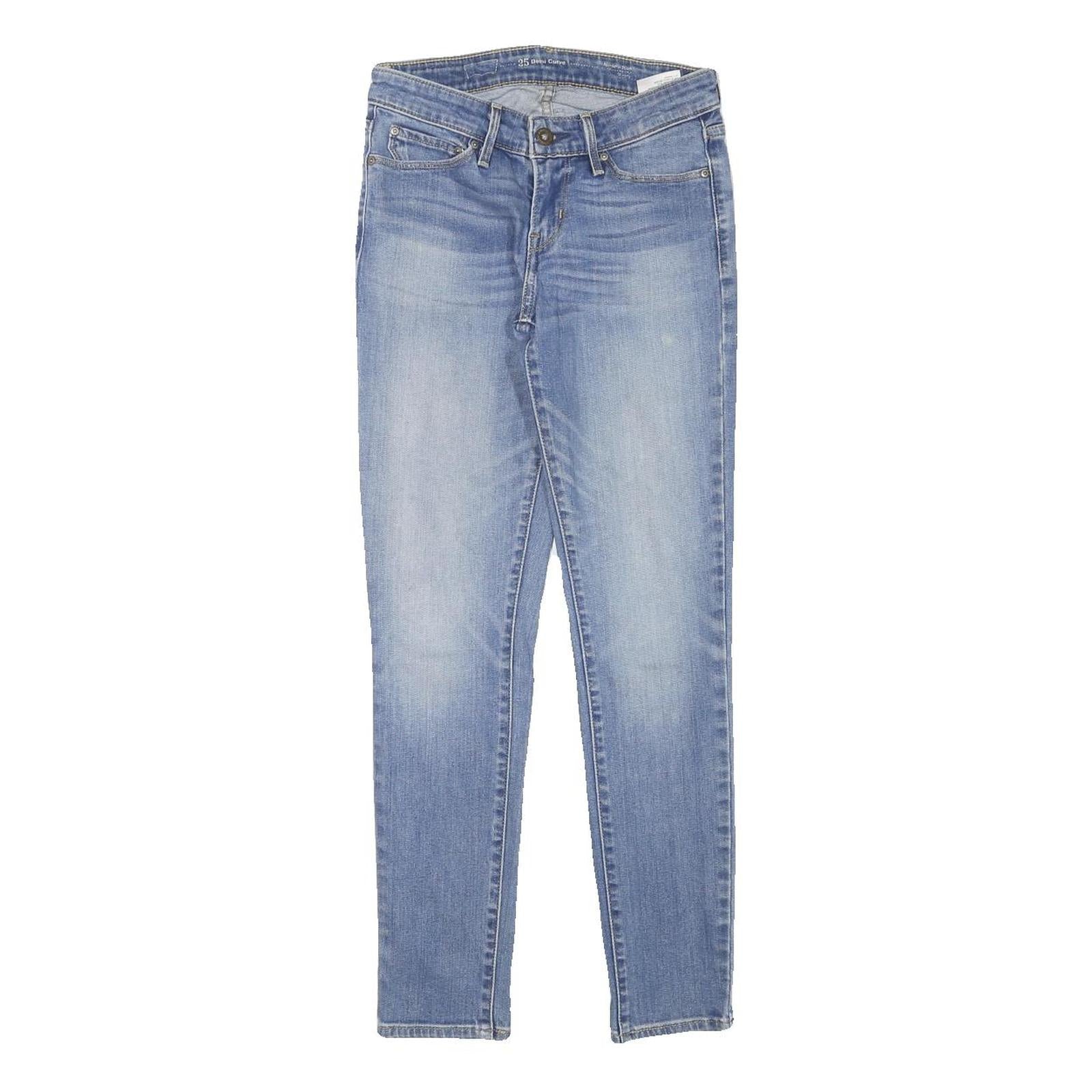 LEVI'S Womens Blue Slim Skinny Denim Light W24 L27 Cotton Blend Zip Jeans