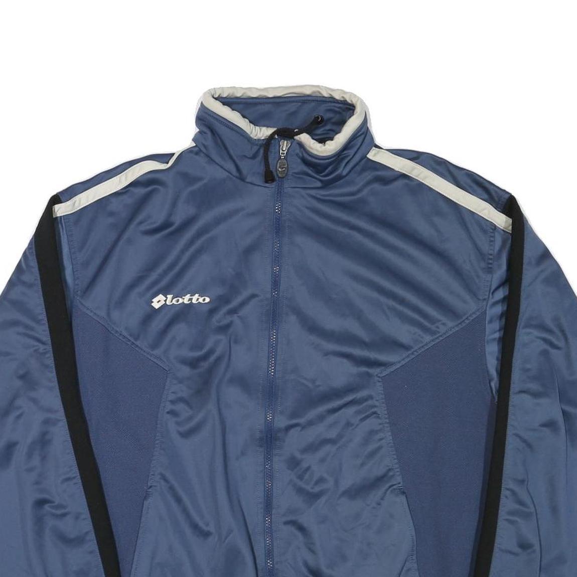 LOTTO Mens Blue & Cream Zip Jacket XL Polyester Blend Sports Casual Trackwear