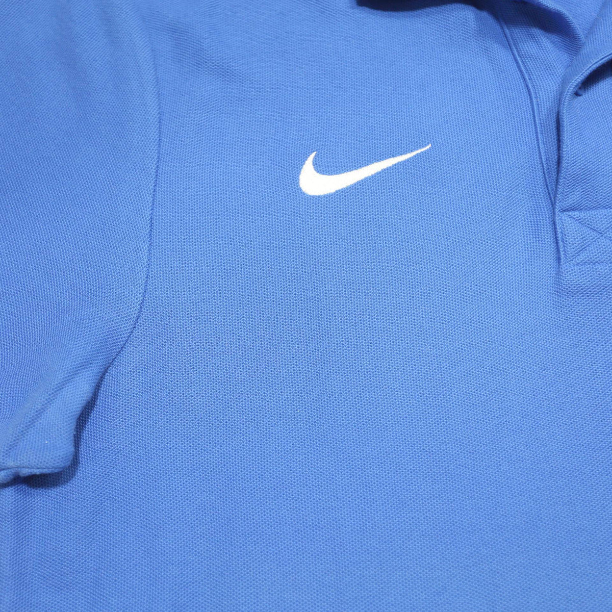 NIKE Mens Blue Short Sleeve Plain Polo Shirt M Cotton Sports Casual Top