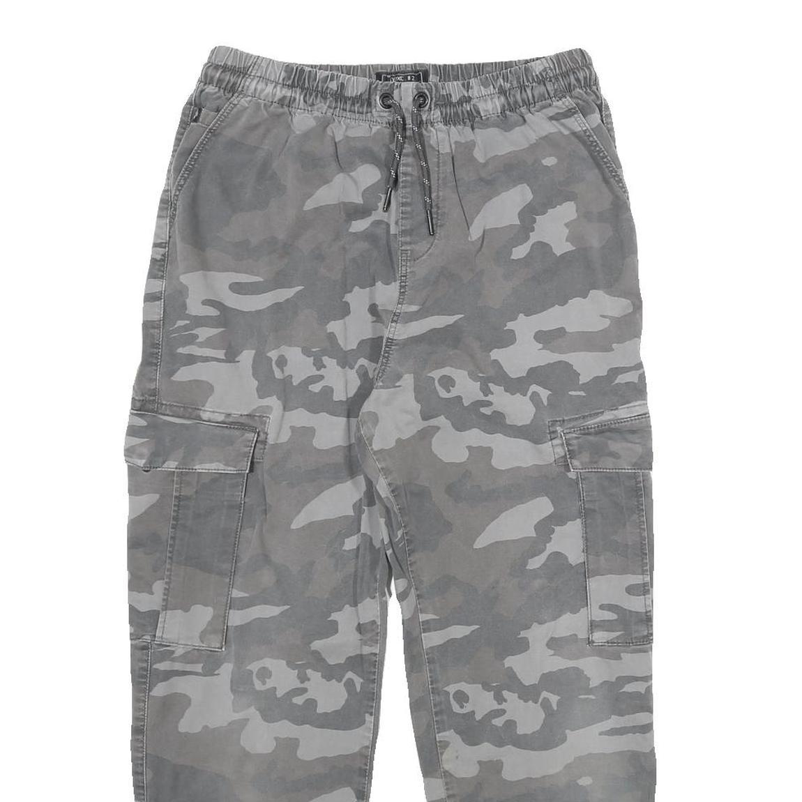 NEXT Womens Cotton Blend Grey Camouflage Regular Fit Cargo Trousers W26 L26