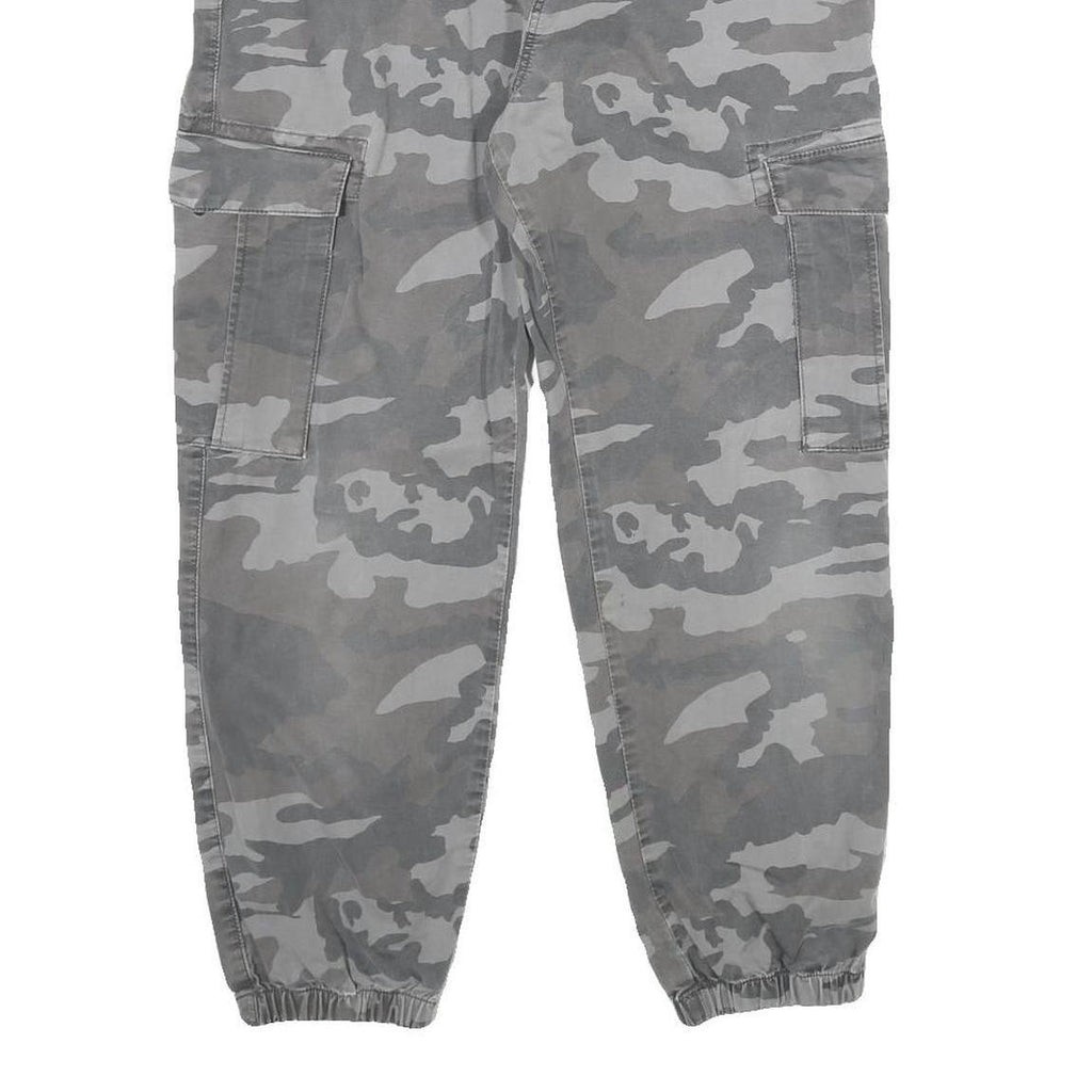 NEXT Womens Cotton Blend Grey Camouflage Regular Fit Cargo Trousers W26 L26