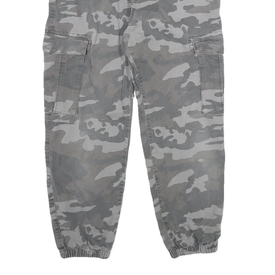 NEXT Womens Cotton Blend Grey Camouflage Regular Fit Cargo Trousers W26 L26