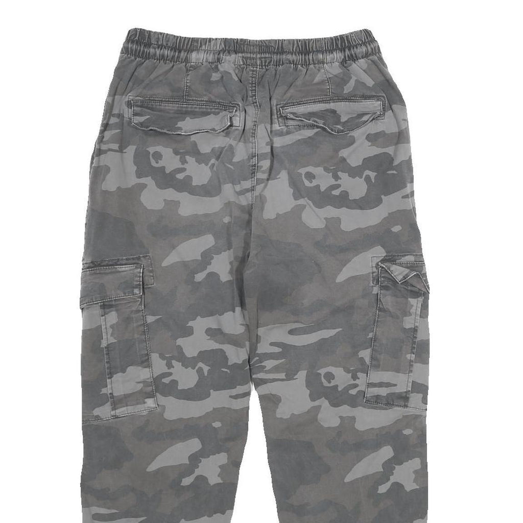 NEXT Womens Cotton Blend Grey Camouflage Regular Fit Cargo Trousers W26 L26