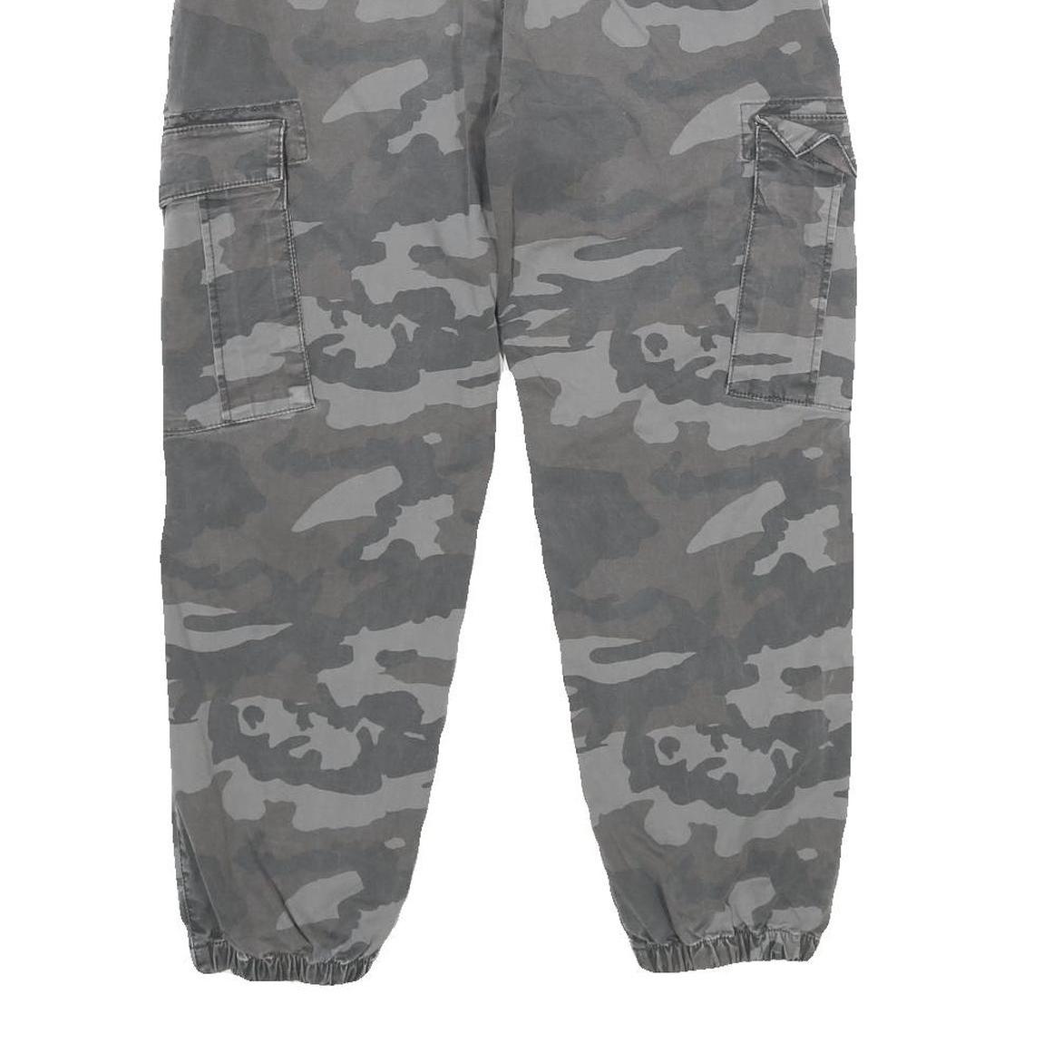 NEXT Womens Cotton Blend Grey Camouflage Regular Fit Cargo Trousers W26 L26