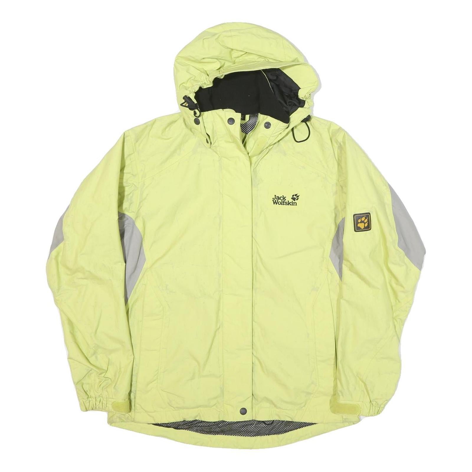 JACK WOLFSKIN Womens Yellow & Grey Outdoor Jacket UK 10 Polyester Blend Zip