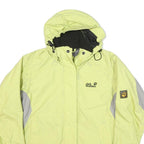 JACK WOLFSKIN Womens Yellow & Grey Outdoor Jacket UK 10 Polyester Blend Zip