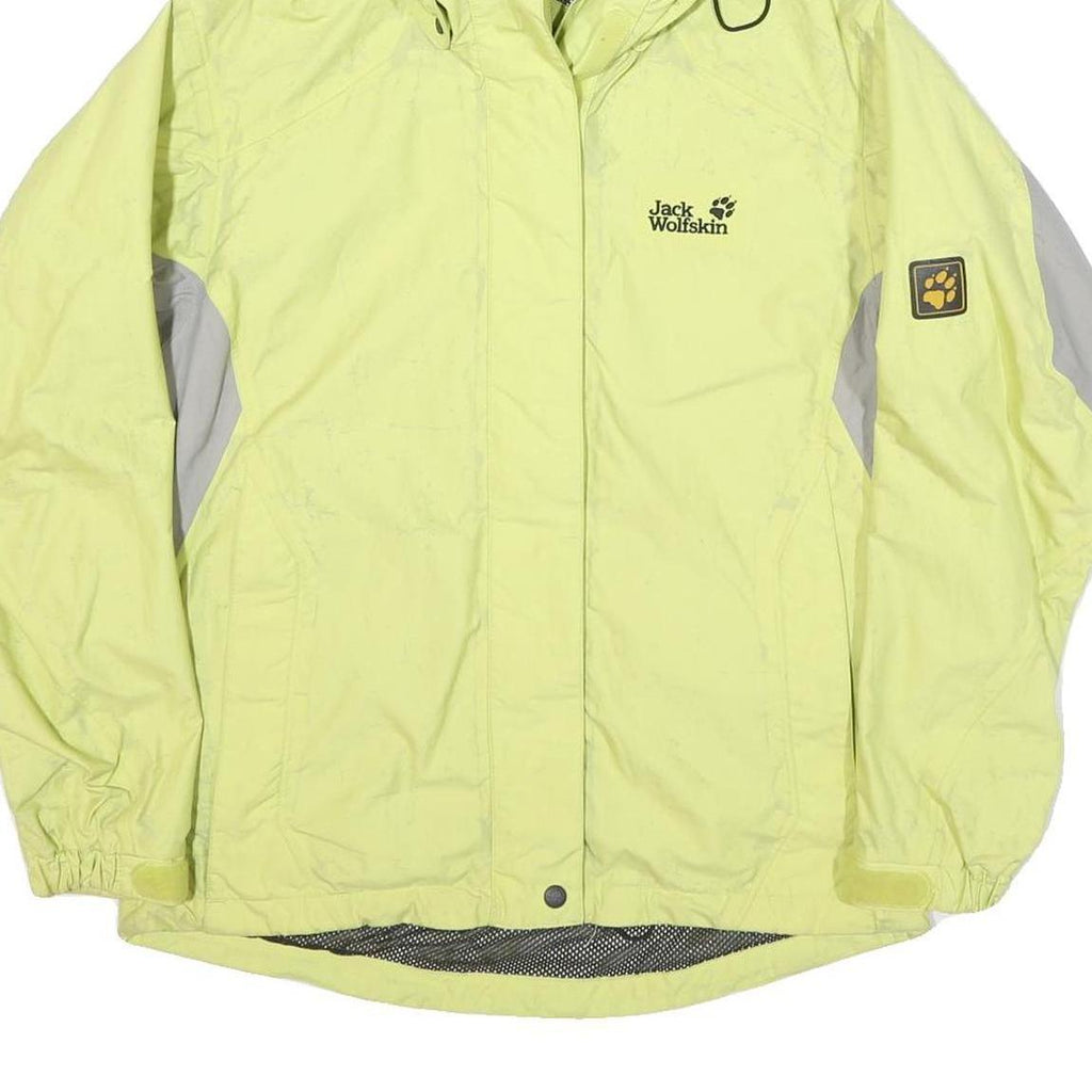 JACK WOLFSKIN Womens Yellow & Grey Outdoor Jacket UK 10 Polyester Blend Zip