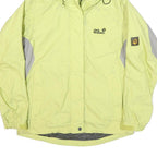 JACK WOLFSKIN Womens Yellow & Grey Outdoor Jacket UK 10 Polyester Blend Zip