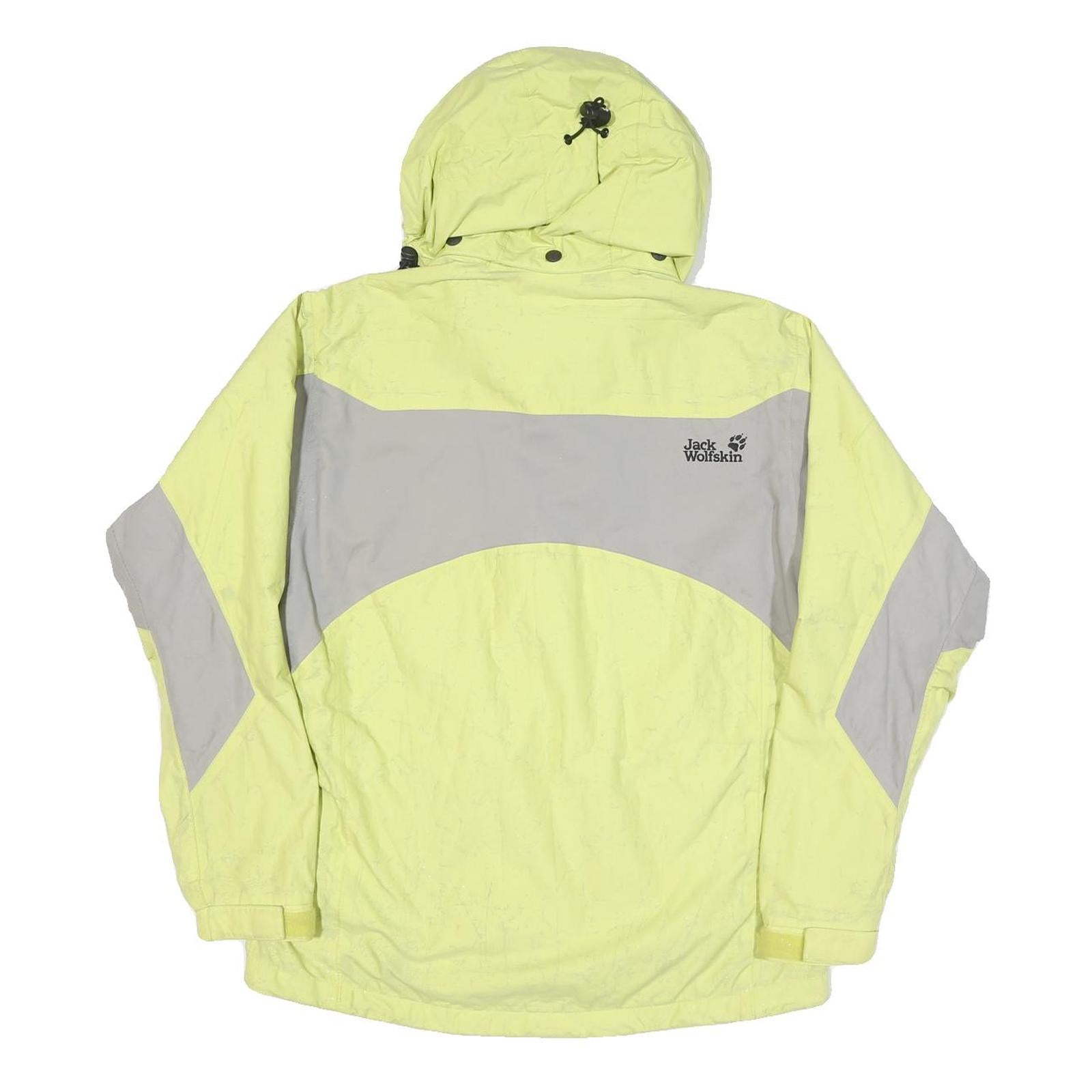 JACK WOLFSKIN Womens Yellow & Grey Outdoor Jacket UK 10 Polyester Blend Zip
