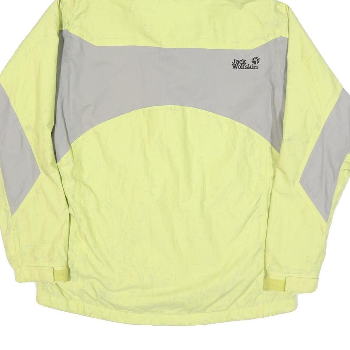 JACK WOLFSKIN Womens Yellow & Grey Outdoor Jacket UK 10 Polyester Blend Zip
