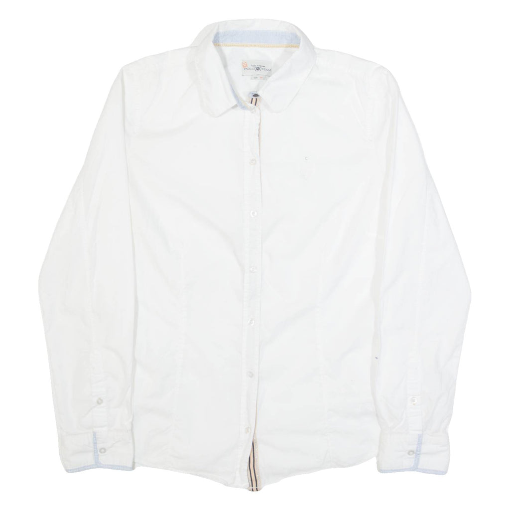 TOM TAILOR Womens Plain Shirt White Long Sleeve S
