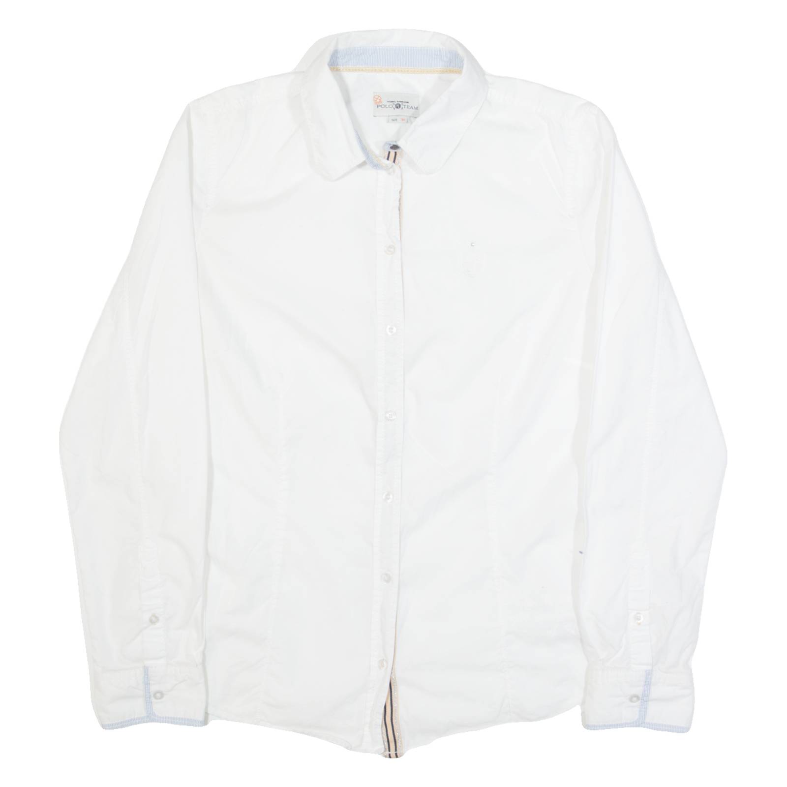 TOM TAILOR Womens Plain Shirt White Long Sleeve S