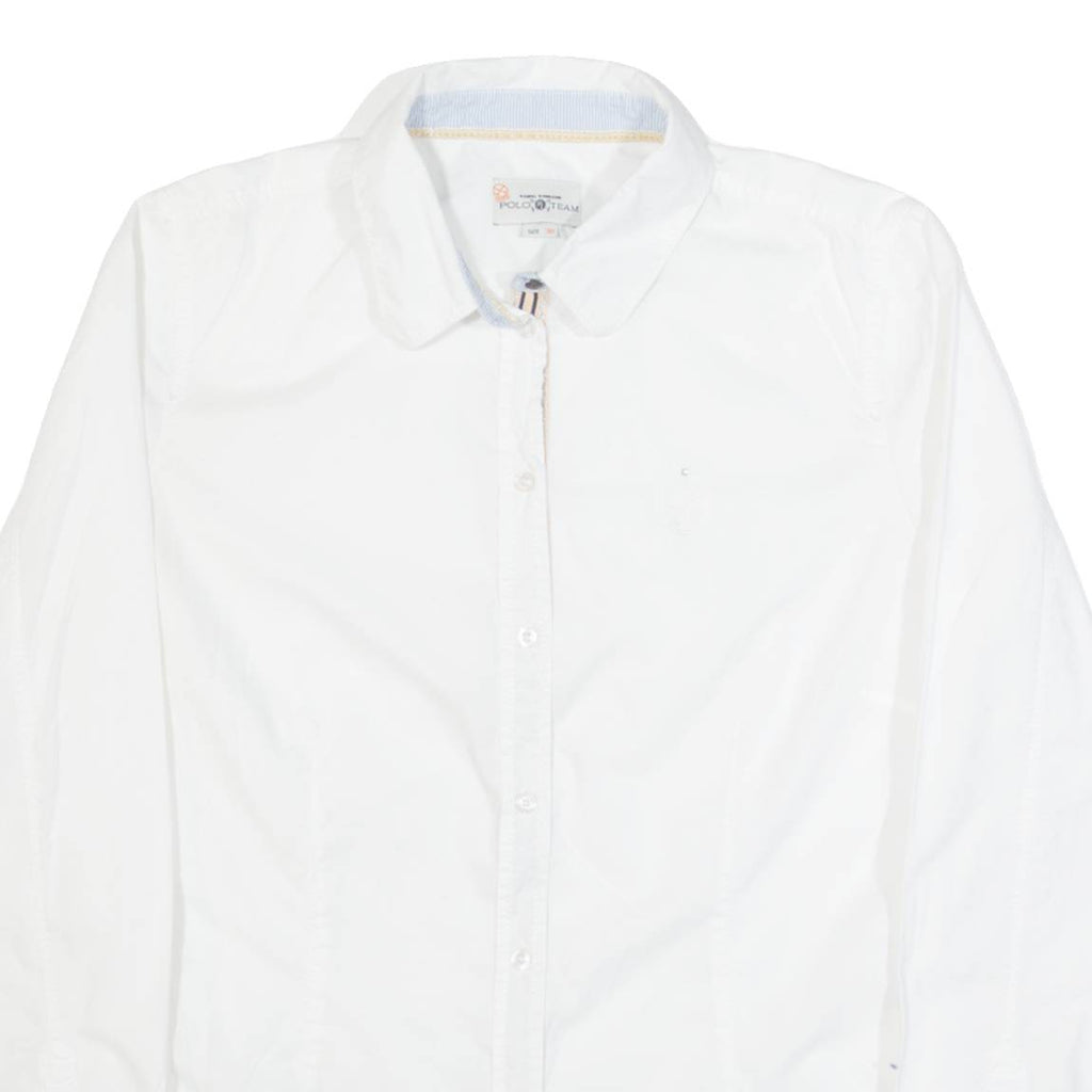 TOM TAILOR Womens Plain Shirt White Long Sleeve S