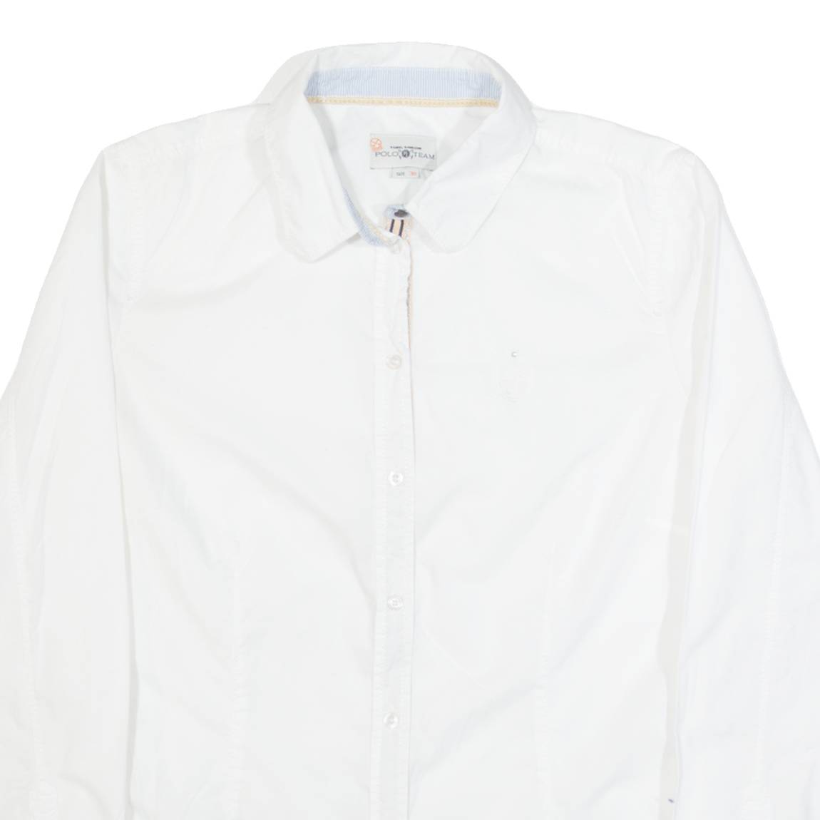TOM TAILOR Womens Plain Shirt White Long Sleeve S