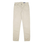 POLO RALPH LAUREN Boys Cotton Slim Beige Trousers W30 L32 Casual Zip Closure