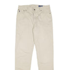 POLO RALPH LAUREN Boys Cotton Slim Beige Trousers W30 L32 Casual Zip Closure