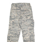 VANGUARD Mens Cotton Blend Grey & Cream Camouflage Regular Fit Cargo Trousers