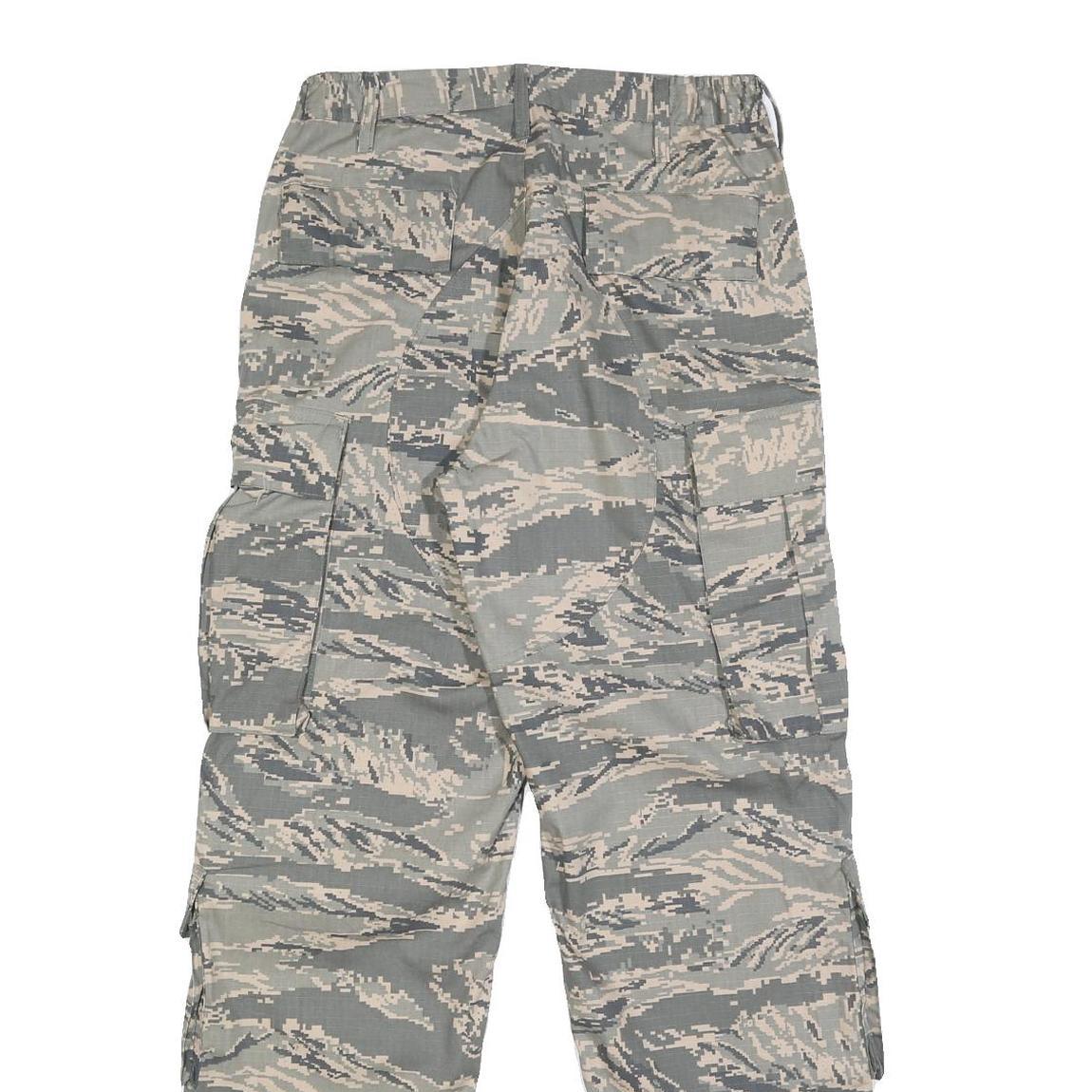 VANGUARD Mens Cotton Blend Grey & Cream Camouflage Regular Fit Cargo Trousers