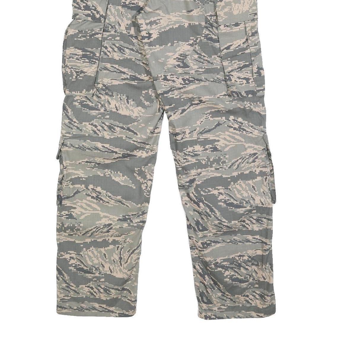 VANGUARD Mens Cotton Blend Grey & Cream Camouflage Regular Fit Cargo Trousers