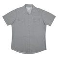 WRANGLER Mens Grey Pattern Short Sleeve Shirt XL Button Front Cotton Blend