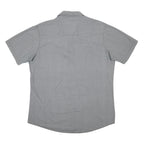 WRANGLER Mens Grey Pattern Short Sleeve Shirt XL Button Front Cotton Blend