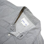 WRANGLER Mens Grey Pattern Short Sleeve Shirt XL Button Front Cotton Blend