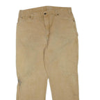 DICKIES Mens Jeans Beige Regular Straight Denim W36 L32 Workwear Zip Closure
