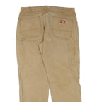 DICKIES Mens Jeans Beige Regular Straight Denim W36 L32 Workwear Zip Closure