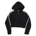 ADIDAS Cropped Womens Black Hoodie UK 8