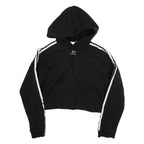 ADIDAS Cropped Womens Black Hoodie UK 8